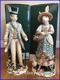 Fitz & Floyd Dapper Rabbits 20 Female & Male Victorian Style MINT with Orig Boxes