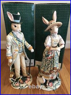 Fitz & Floyd Dapper Rabbits 20 Female & Male Victorian Style MINT with Orig Boxes