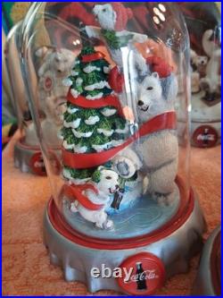 Franklin Mint Coca Cola Polar Bear Glass Globes (6). Rare Find! All Mint! WOW