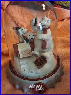 Franklin Mint Coca Cola Polar Bear Glass Globes (6). Rare Find! All Mint! WOW
