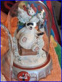 Franklin Mint Coca Cola Polar Bear Glass Globes (6). Rare Find! All Mint! WOW