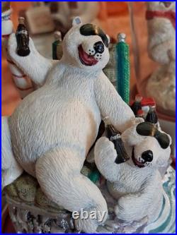 Franklin Mint Coca Cola Polar Bear Glass Globes (6). Rare Find! All Mint! WOW