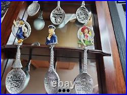 Franklin Mint Country Store Spoon Collection DisplaY WOODEN 3 PC ALL COMPLETE