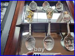 Franklin Mint Country Store Spoon Collection DisplaY WOODEN 3 PC ALL COMPLETE