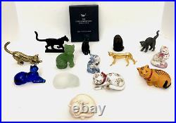 Franklin Mint Curio Cabinet Cats Collection 15 Different Felines with Booklets