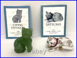 Franklin Mint Curio Cabinet Cats Collection 15 Different Felines with Booklets