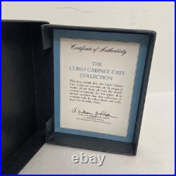 Franklin Mint Curio Cabinet Cats Collection 15 Different Felines with Booklets