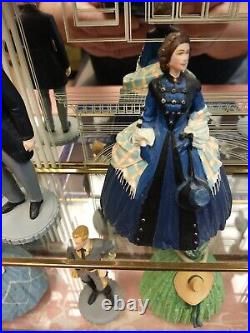 Franklin Mint GONE WITH THE WIND 1990 Display Case & Complete Set 15 Figurines