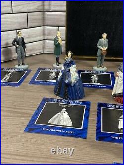 Franklin Mint Gone With The Wind Miniature Figurines (13) With Display Shelf