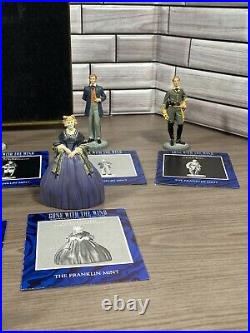 Franklin Mint Gone With The Wind Miniature Figurines (13) With Display Shelf