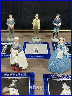 Franklin Mint Gone With The Wind Miniature Figurines (13) With Display Shelf