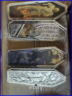 Franklin Mint Monster Collector Knife Set all 6 monster knifes &display Case