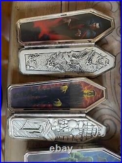 Franklin Mint Monster Collector Knife Set all 6 monster knifes &display Case