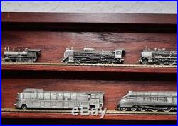 Franklin Mint Pewter Train Set With Case COA For All 25 Trains 10 Stamps Included