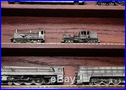 Franklin Mint Pewter Train Set With Case COA For All 25 Trains 10 Stamps Included