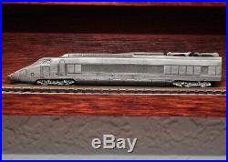 Franklin Mint Pewter Train Set With Case COA For All 25 Trains 10 Stamps Included