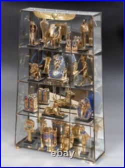 Franklin Mint Treasures of Tutankhamun 12-piece set with display case, 1989