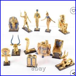 Franklin Mint Treasures of Tutankhamun 12-piece set with display case, 1989