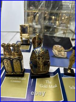 Franklin Mint Treasures of Tutankhamun 12-piece set with display case, 1989