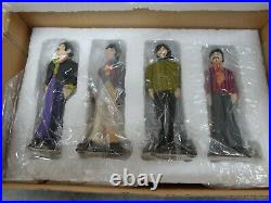 Franklin Mint all 4 BEATLES Stand-up 4 Tall Porcelain Figures Set in Box