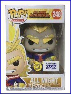 Funko Pop All Might Glow In The Dark Funimation Mint New Free Pop Protector
