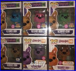 Funko Pop Scooby Doo Flocked Set Lot Bundle Of 6 Super rare With All Hard Stacks