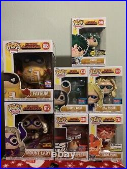 Funko Pop lot My Hero Academia Tsuyu Mount Lady All Might Compress Fatgum Deku++