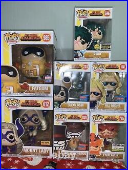 Funko Pop lot My Hero Academia Tsuyu Mount Lady All Might Compress Fatgum Deku++