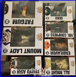 Funko Pop lot My Hero Academia Tsuyu Mount Lady All Might Compress Fatgum Deku++