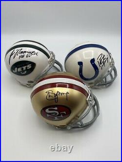 GREATEST QBs OF ALL TIME 11 Autographed Signed Mini Helmet Lot Collection PSA