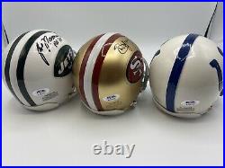 GREATEST QBs OF ALL TIME 11 Autographed Signed Mini Helmet Lot Collection PSA