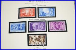 GREAT BRITAIN 1930s-1980s COLLECTION OF 650 STAMPS ALL MINT IN HINGELESS MOUNTS