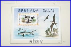 GRENADA 1980-1990s COLLECTION OF 600+ STAMPS ALL MINT HINGED IN SCOTT ALBUM