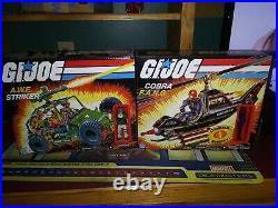 G. I. Joe Retro Collection large lot all different 3 vehicles, 9 figures in box