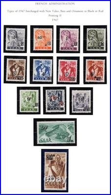 Germany Saar 1947-1950 Collection Of 225+ Stamps, Almost All Mint Never Hinged