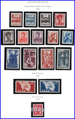 Germany Saar 1947-1950 Collection Of 225+ Stamps, Almost All Mint Never Hinged