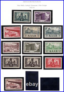 Germany Saar 1947-1950 Collection Of 225+ Stamps, Almost All Mint Never Hinged