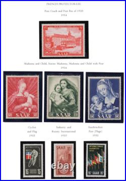 Germany Saar 1947-1950 Collection Of 225+ Stamps, Almost All Mint Never Hinged