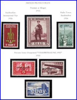Germany Saar 1947-1950 Collection Of 225+ Stamps, Almost All Mint Never Hinged