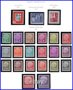 Germany Saar 1947-1950 Collection Of 225+ Stamps, Almost All Mint Never Hinged