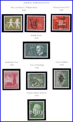 Germany Saar 1947-1950 Collection Of 225+ Stamps, Almost All Mint Never Hinged