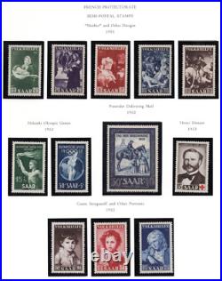 Germany Saar 1947-1950 Collection Of 225+ Stamps, Almost All Mint Never Hinged