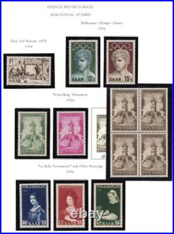 Germany Saar 1947-1950 Collection Of 225+ Stamps, Almost All Mint Never Hinged