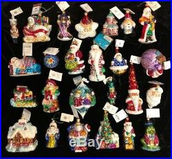 Gorgeous Lot 25 Christopher Radko Christmas Ornaments All With Tags & Many With Box