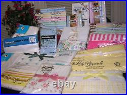 HUGE LOT of 26 Vintage Pillowcases & Sheets ALL COTTON & ALL NEW IN PKG Variety