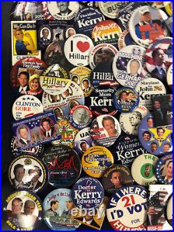 HUGE lot Of Over 300+ all different Political Pinback Button Pins