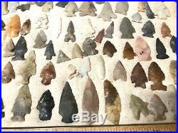 Huge 94+ Arrowhead Framed Lot of NATIVE AMERICAN Artifacts ALL OHIO Found
