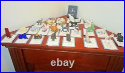 Huge Lot 25 Franklin Mint Cat Curio Cabinet Collection Figurines + Booklets