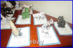 Huge Lot 25 Franklin Mint Cat Curio Cabinet Collection Figurines + Booklets