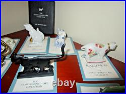 Huge Lot 25 Franklin Mint Cat Curio Cabinet Collection Figurines + Booklets